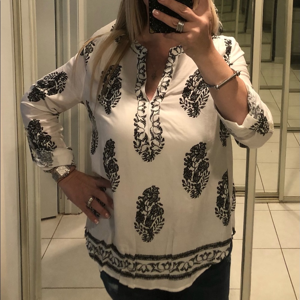 Leaf print blouse